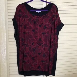Avenue Burgundy and Black Tunic